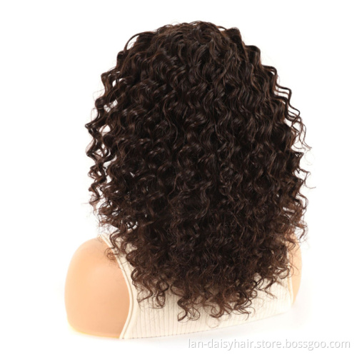 Double Drown  In Stock  Most Popular Hair Texture  None Lace headband curly Human Hair Wigs